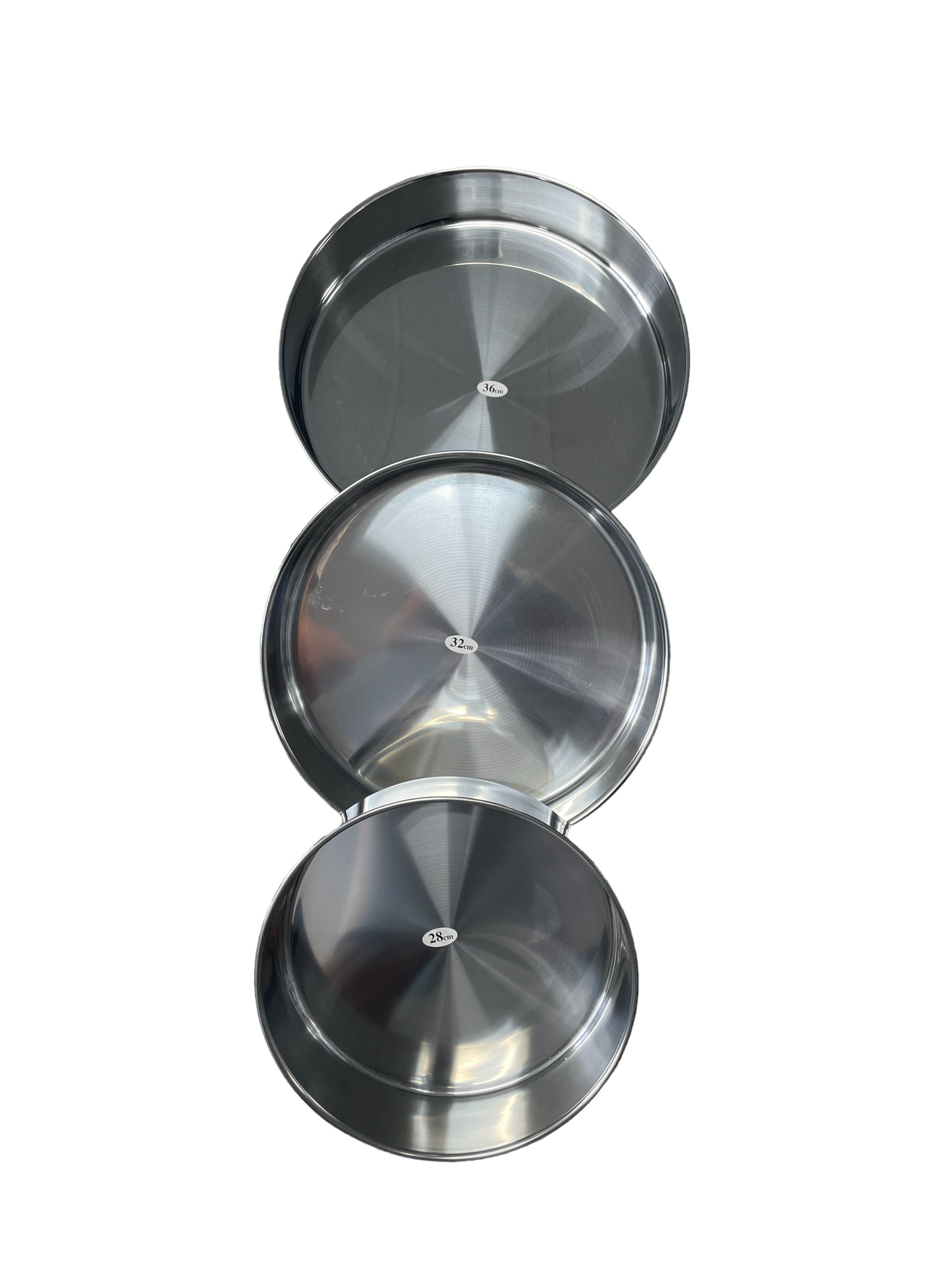 Round Stainless Steel Pan 3 Pc Set
