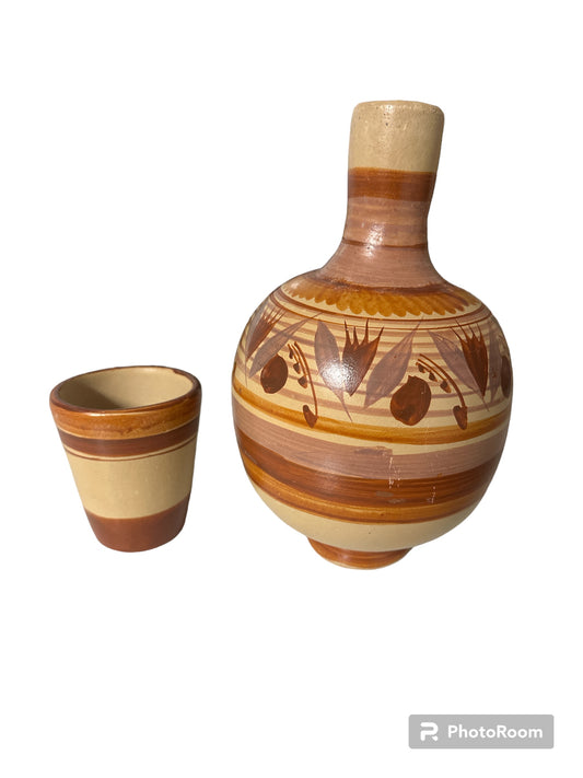 Clay Water Pot (With Cup)