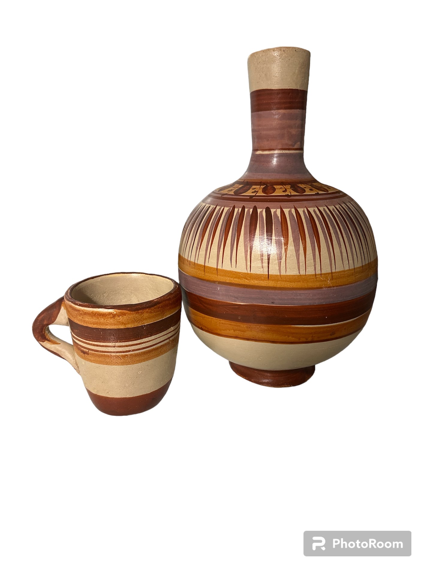 Clay Water Pot (With Cup)