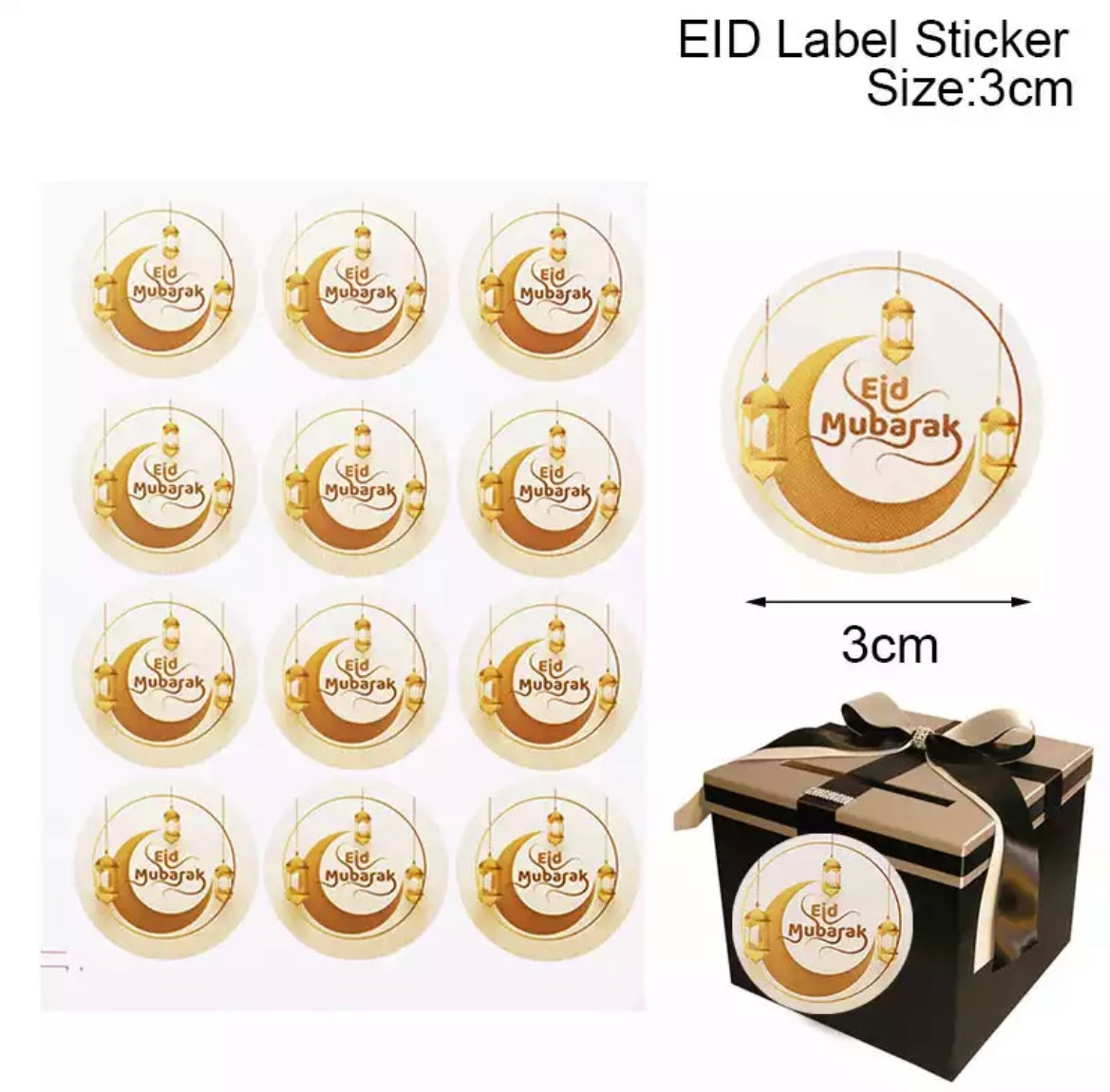 Eid / Ramadan Mubarak Stickers (60 Pcs)