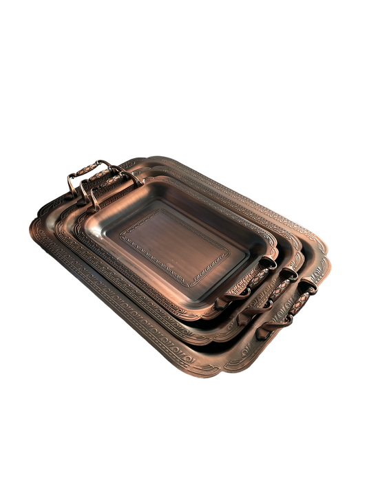 Copper Coffee Tray Set