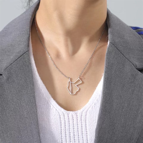 Jordan / Palestine Map Necklace