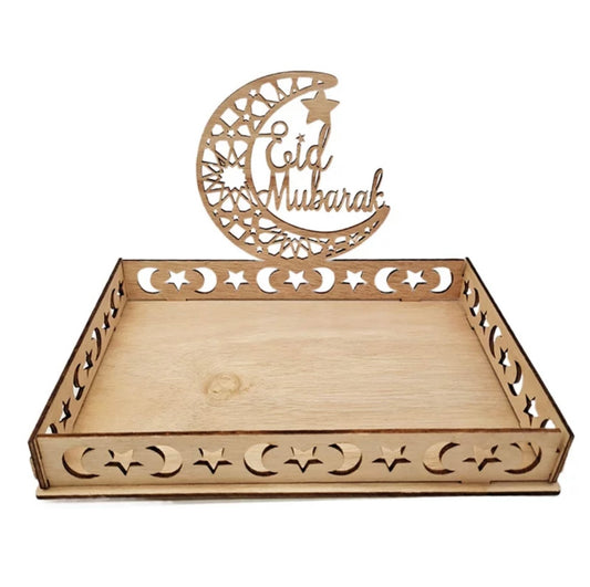 Eid Mubarak Wooden Tray