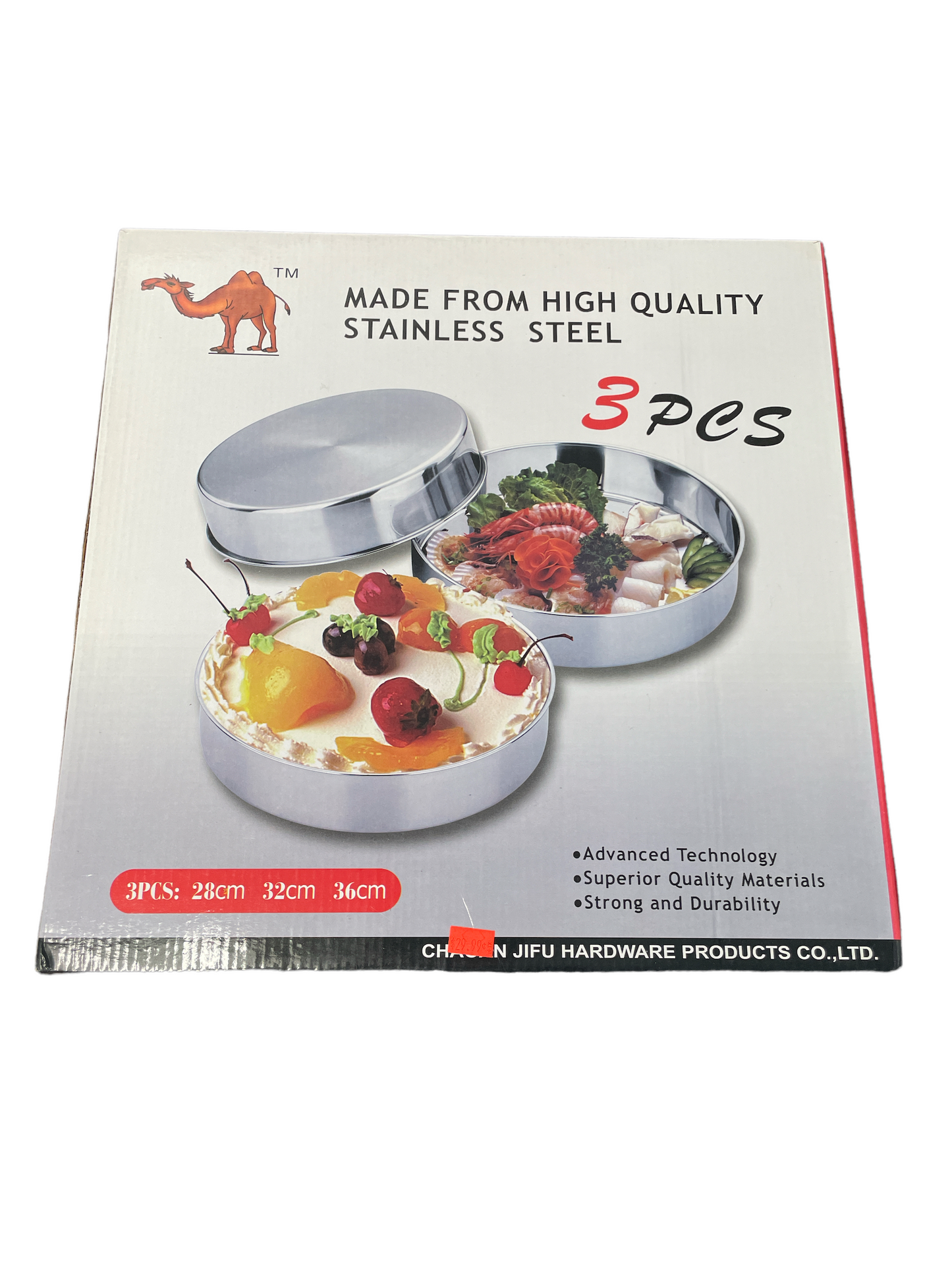 Round Stainless Steel Pan 3 Pc Set