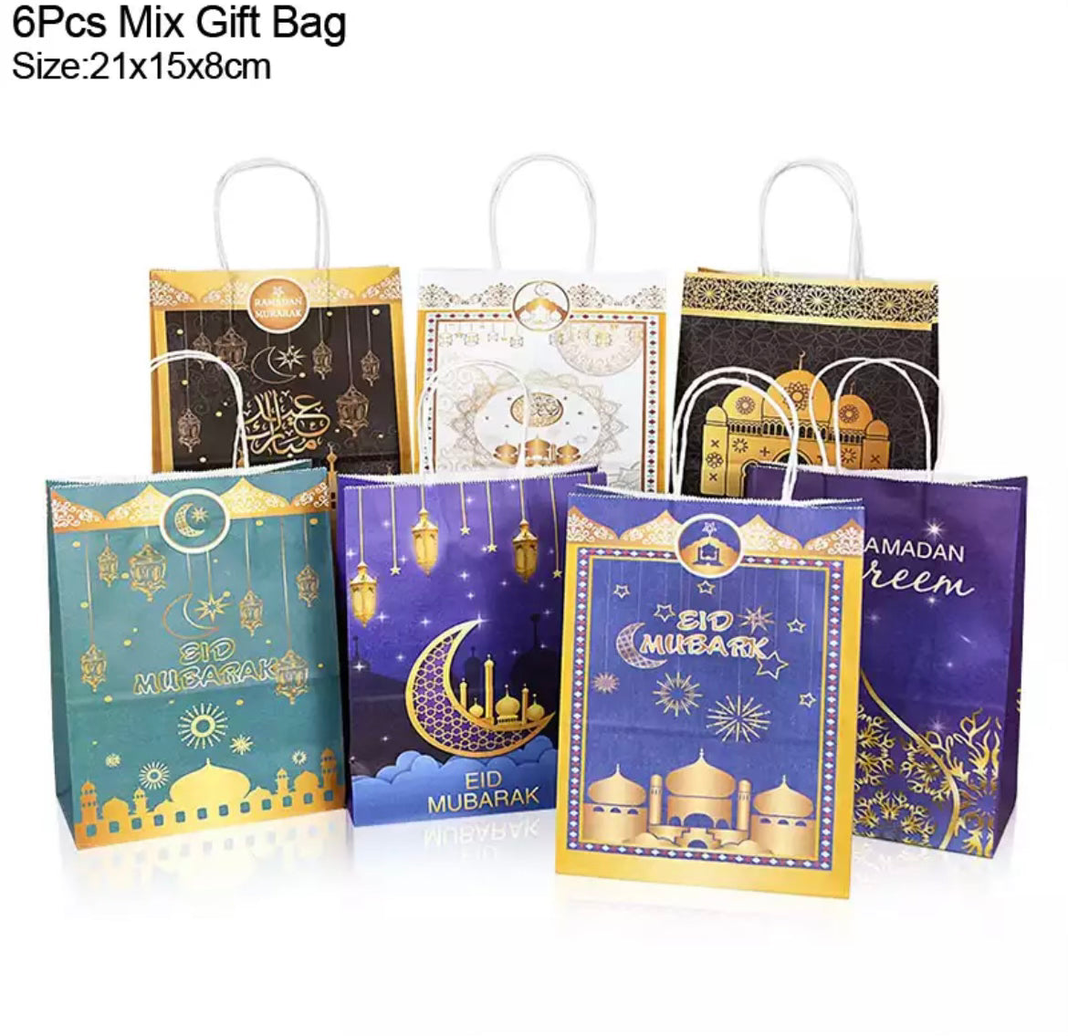 6 Mixed Eid Mubarak Gift Bags