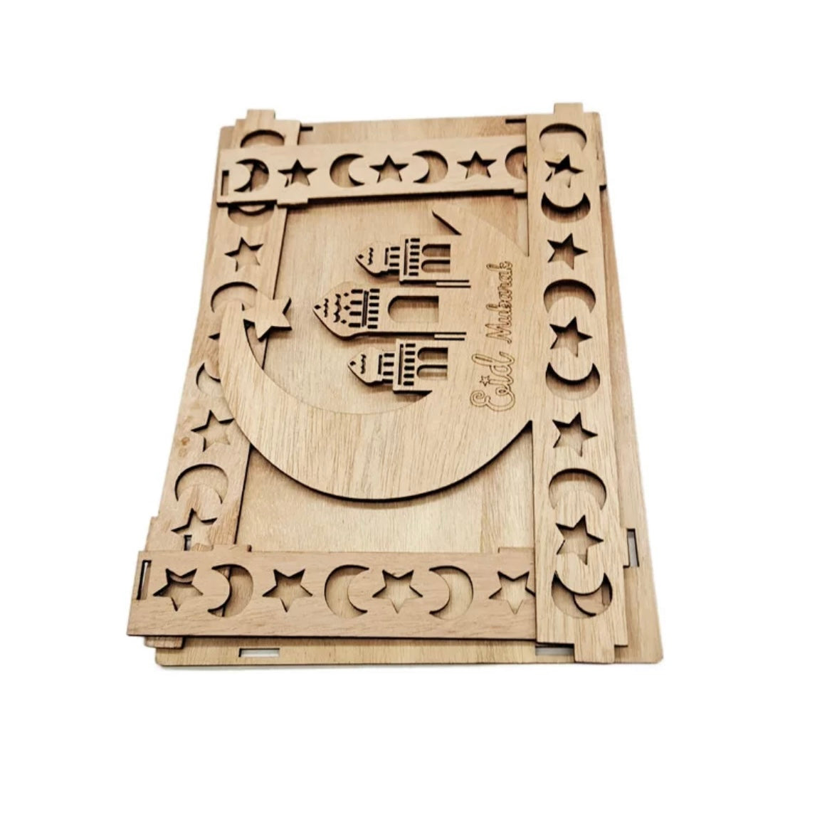 Eid Mubarak Wooden Tray